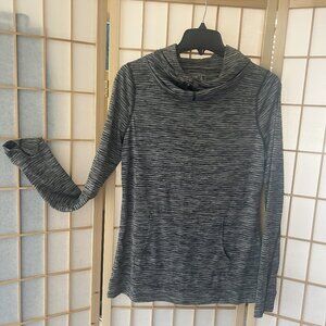be inspired Activewear Dri-Fit Hoodie Long Sleeve Thumbholes Black Gray Sz Small